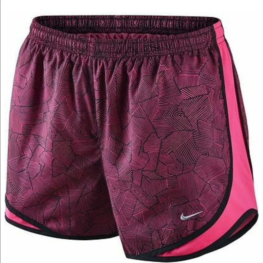 Nike Tempo Running Shorts small pink geo pattern